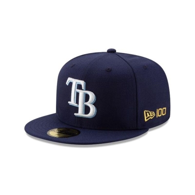 Black Tampa Bay Rays Hat - New Era MLB Team Color 59FIFTY Fitted Caps USA8713924